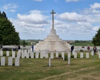 The central cross, constructed over the Tyne Cot German pill-box, Tyne Cot cemetery