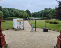 At the Passchendaele museum, Zonnebeke Taken from the British front line looking towards the German front line on the other side of the lake during the Battle of Passchendaele
