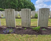 Three soldiers of the King's Dragoon Guards, only one of which is identified, Sanctuary Wood cemetery