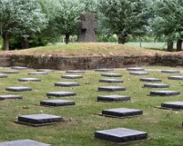 Headstones and boundary cross at the German cemetery