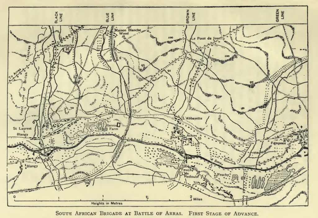 1st day of the 1st Battle of the Scarpe (Battle of Arras)